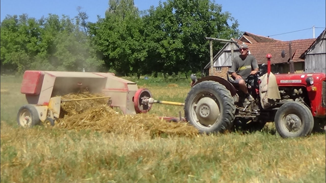 Traktor IMT 539 i #NewHolland balirka. Baliranje slame.