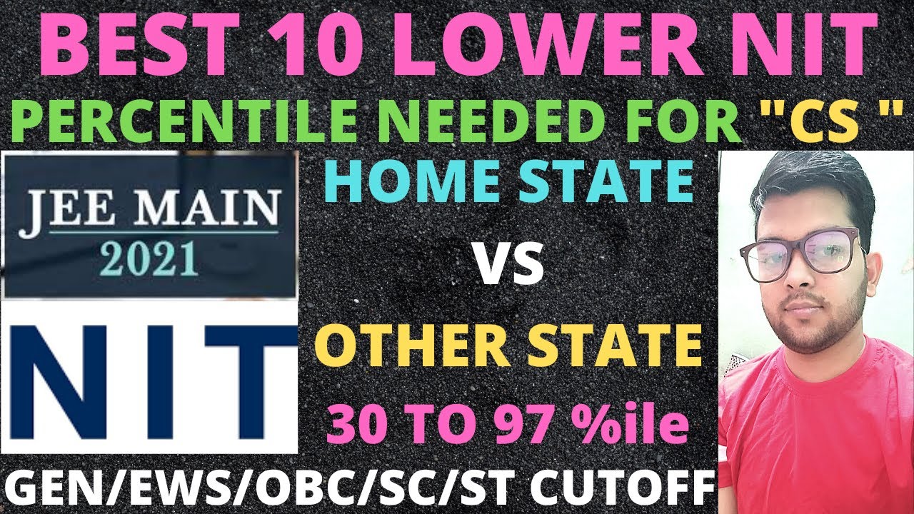 JEE Mains 2021 | 10 Best NIT at lower rank | Percentile Required Category wise | Lower Nit CS Cutoff