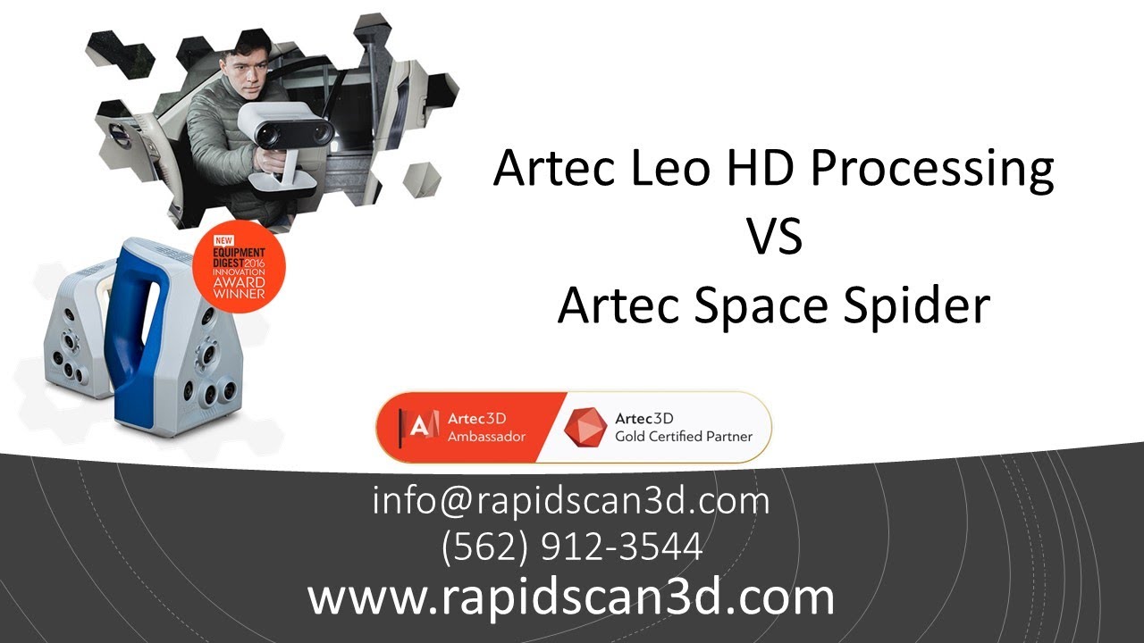 Artec Leo with HD Processing vs Artec Space Spider.  3D scanning small parts