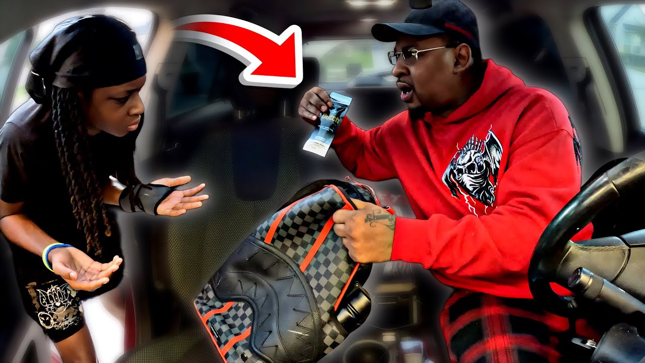 CAUGHT WITH RALOS IN MY BOOK BAG PRANK ON DAD! (Bad idea)