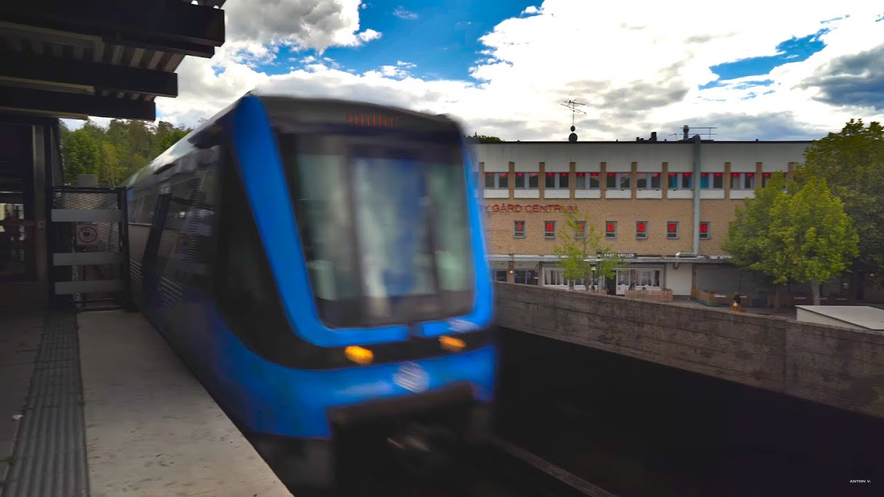 Sweden, Stockholm, subway ride from Vårby gård to Hornstull