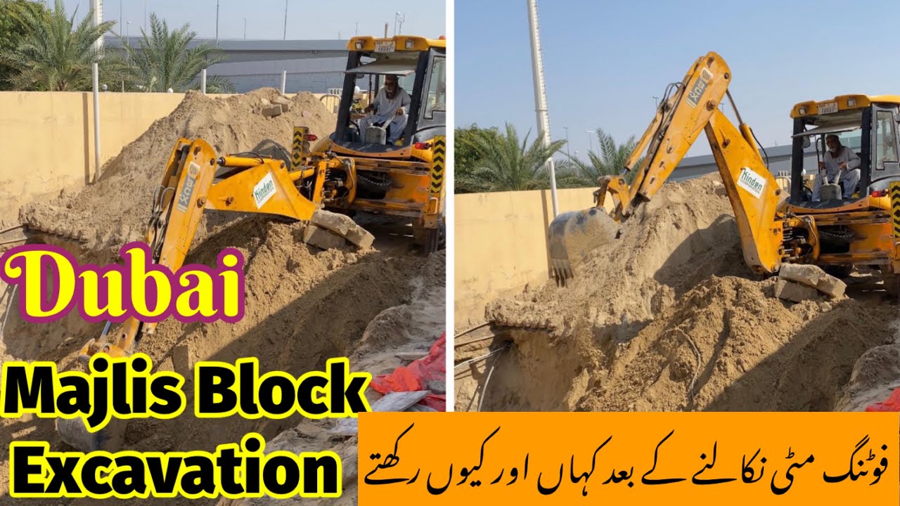 Step#1/Excavation Majlis Block Dubai Villa/Footing Excavation Lay out Dubai/Digging Footing Dubai