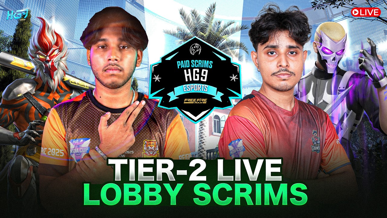 BEST TIER 2 PAID SCRIMS LIVE LOBBY | HG9 PAID SCRIMS | #freefire #live #esports