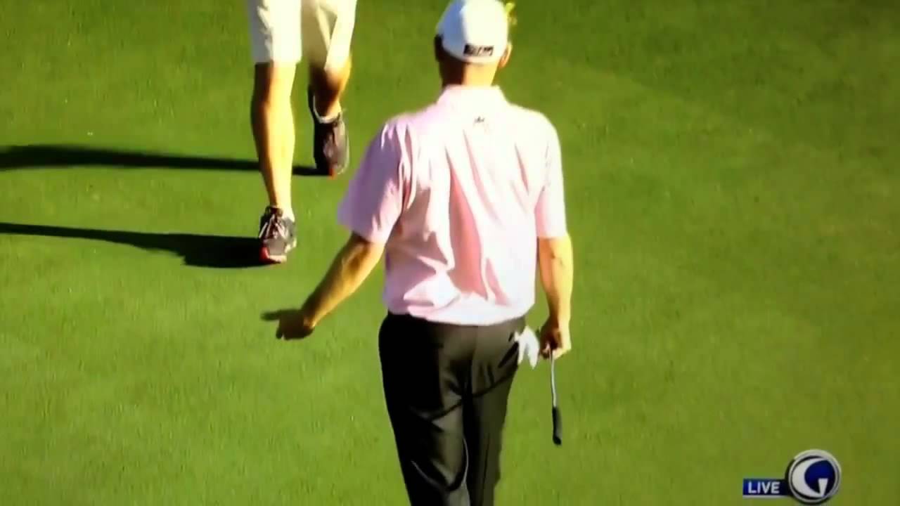 Bill Haas Misses Short Putt Anger Temper Kicks His Bag