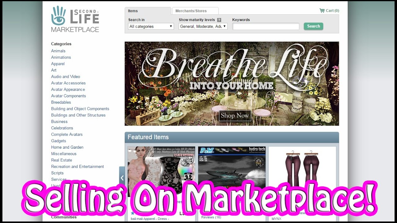 Learning How To Sell On Second Life's Marketplace!
