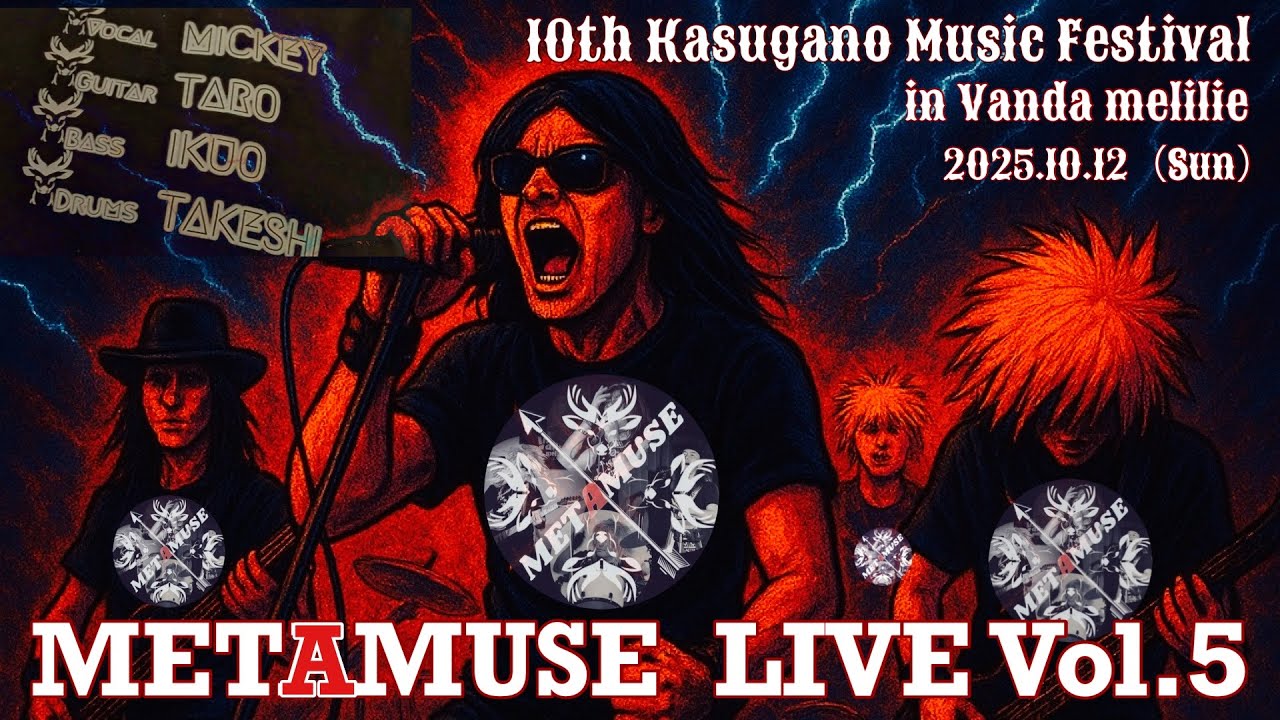 LOUDNESS、ANTHEM、アニソンのコピーバンド【METAMESU（メタミューズ）】 Vol.5 第10回 春日野音楽祭 in Vanda melilie
