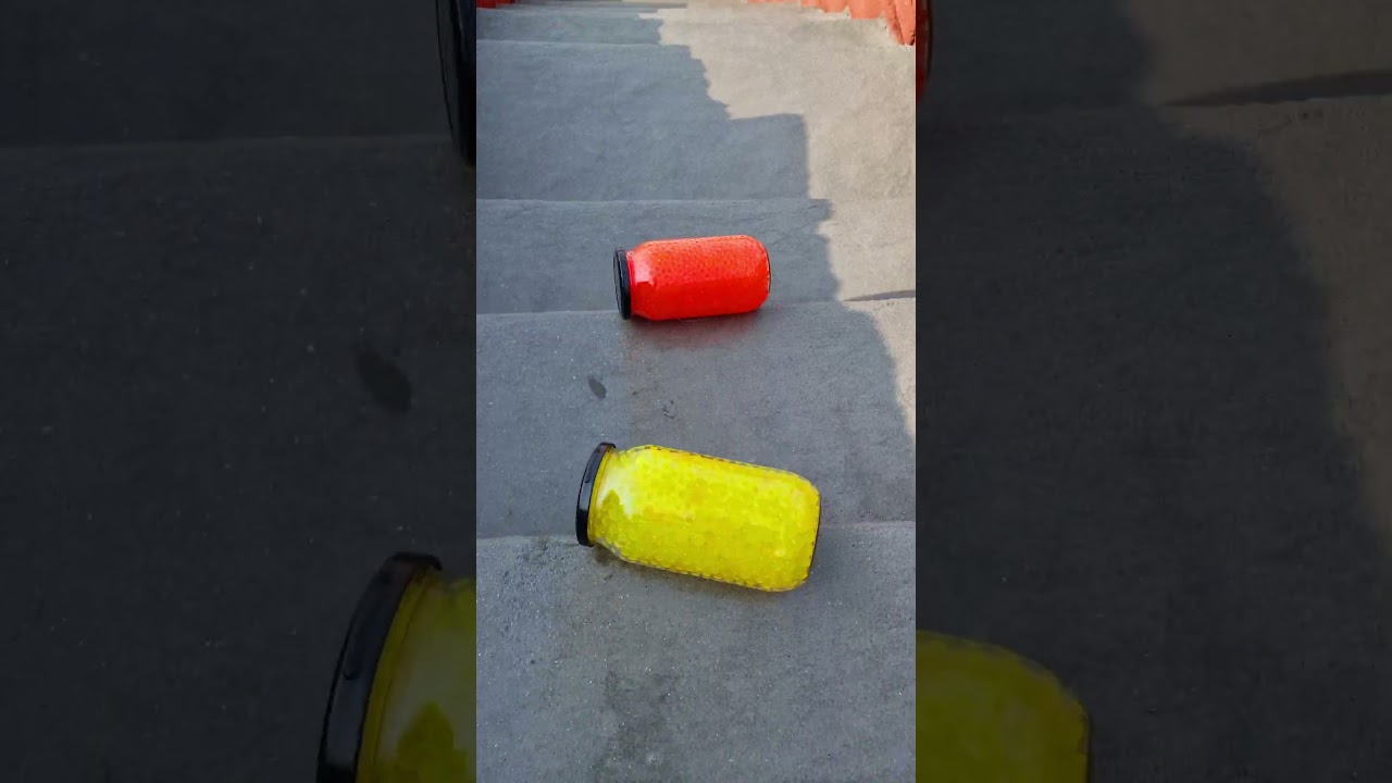 Yellow Vs Red glass Bottles! Crushing Crunchy & Soft things #shorts #asmrsounds #satisfying
