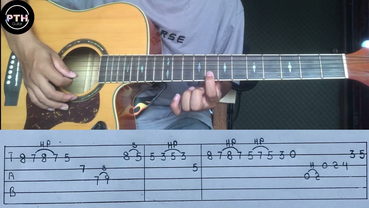 လင်းခေးအဝင် guitar solo tutorial part-1 by@pthguitar