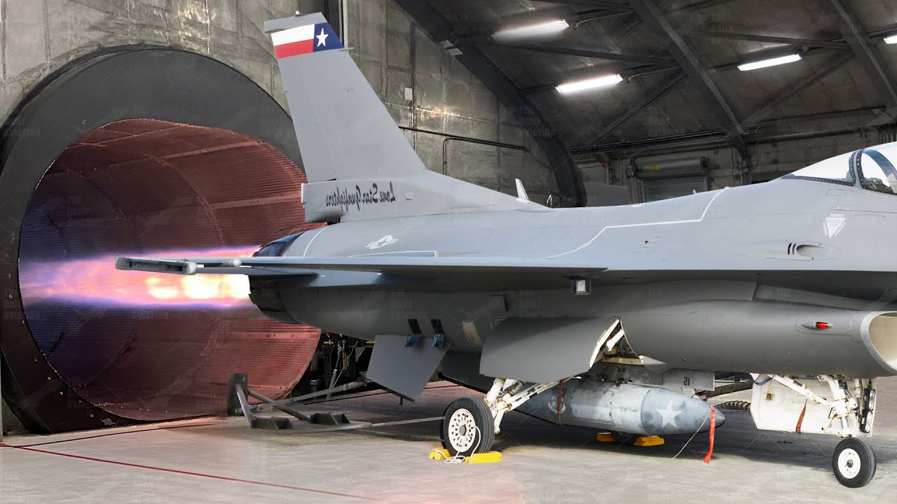 Летчики США доводят двигатель F-16 до предела своих возможностей в Hush House