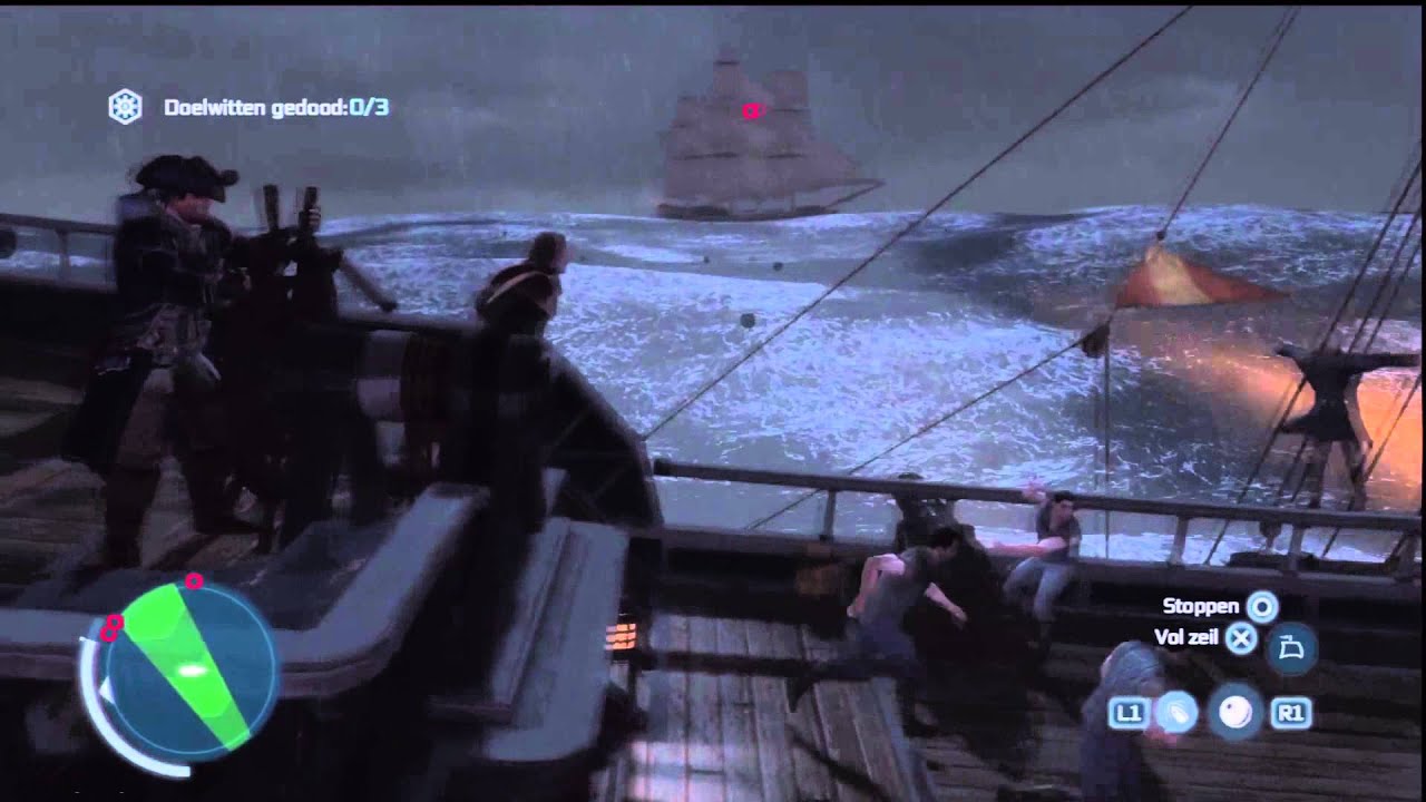 Assassin's Creed 3 - Final - Fight against a 3 Men-Of -War Fleet ! - HD