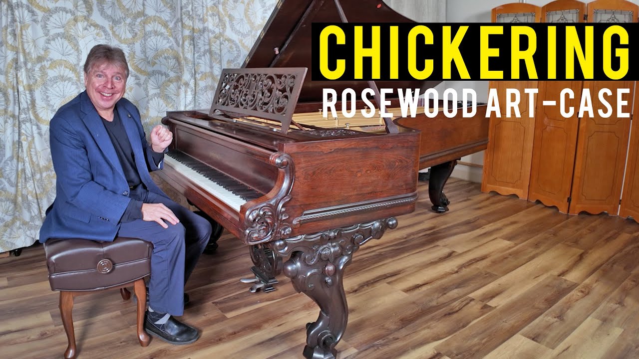 1870 Chickering Rosewood Art-Case Concert Grand Piano For Sale - Living Pianos