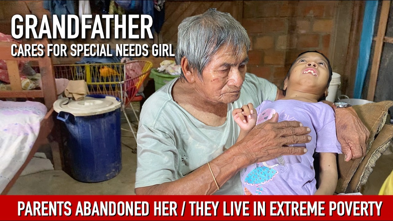 Ancianito cuida a niña especial abandonada por sus padres. Viven en extrema pobreza