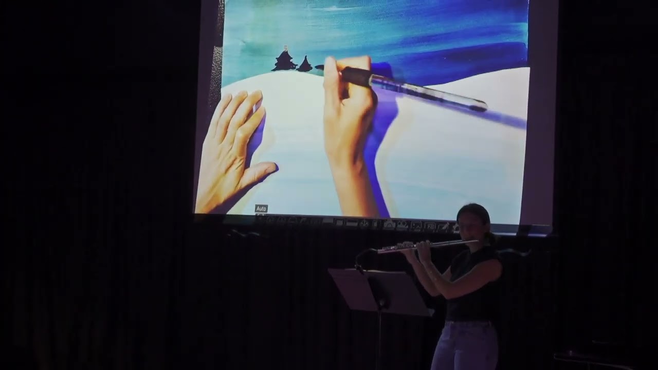concert dessiné classe de flute de Gujan-Mestras/ Sarah Ayadi illustratrice