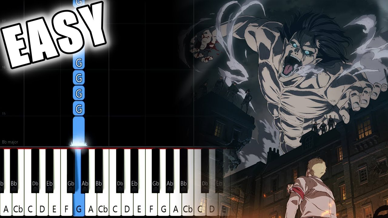 Attack on Titan Official Final Season Trailer Soundtrack - EASY Piano Tutorial [animelovemen]