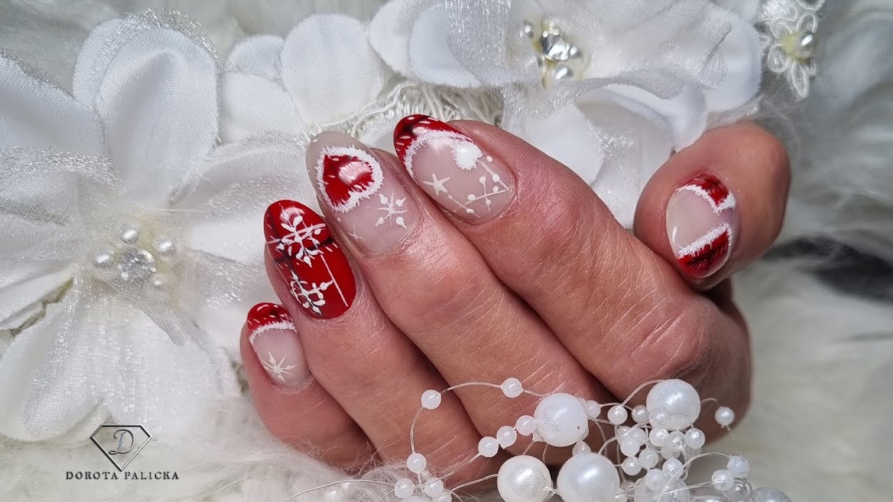 Christmas mix nail art. Watch me do rebalance with gel on my client in real time. Christmas nails