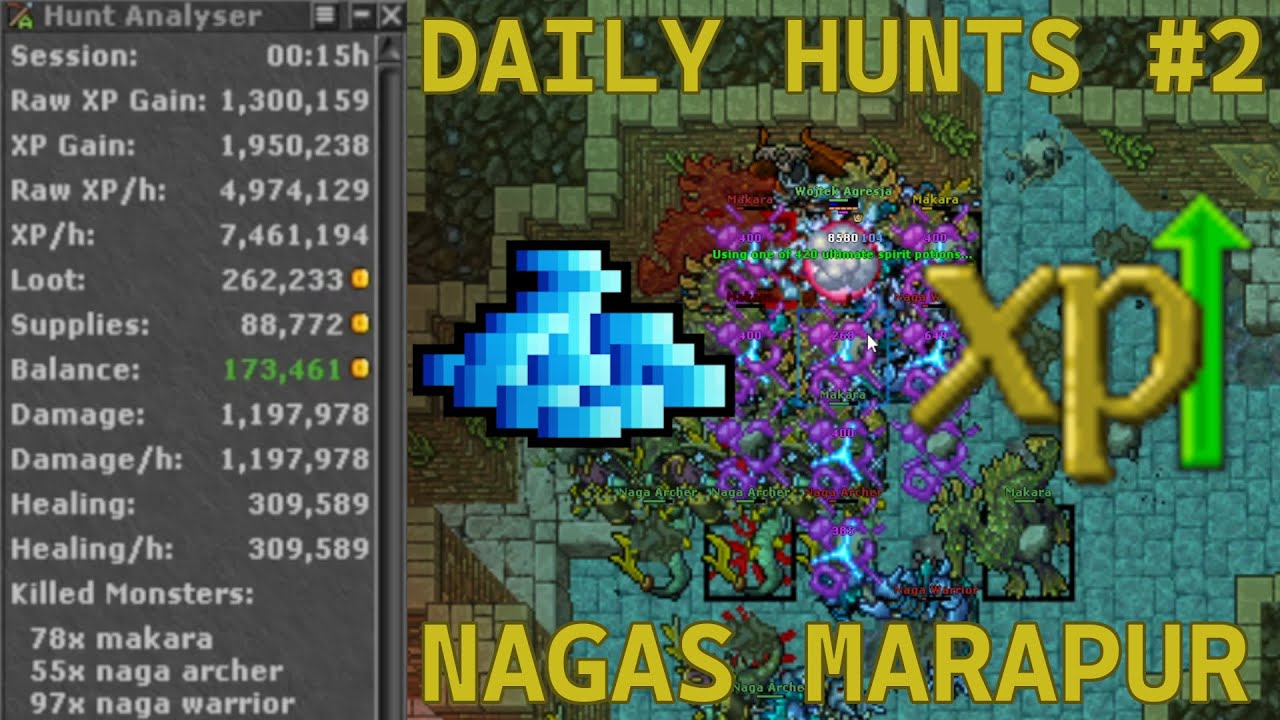 Tibia | Monk 427 | Nagas | Daily Hunt #2