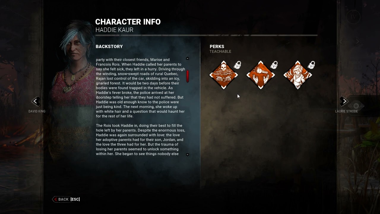 Dead by Daylight PTB Haddie Kaur Lore and Perks