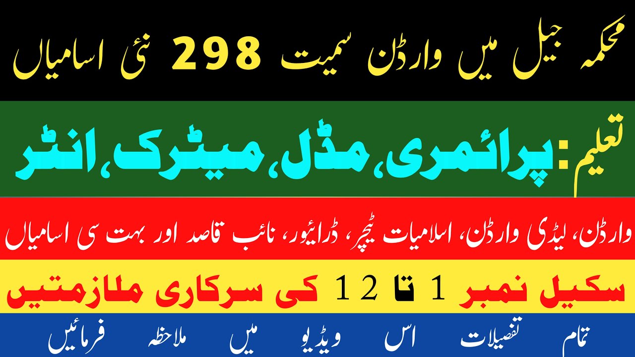 Latest Government jobs in Prison department 2022: Application Form | New jobs 2022
