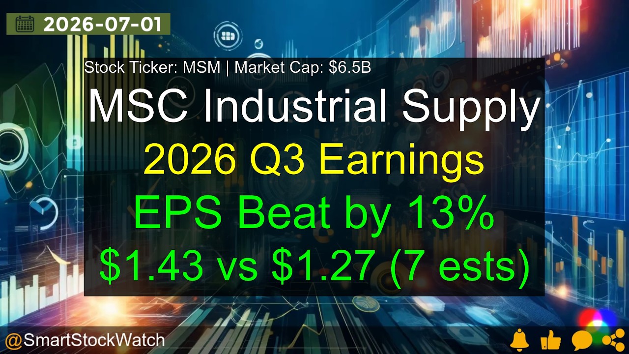 MSC Industrial Supply (MSM|$6,5 млрд) &mdash; Анализ финансовых результатов за 3 квартал 2026 года
