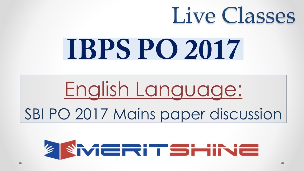 SBI PO 2017 Mains paper discussion (English Language)