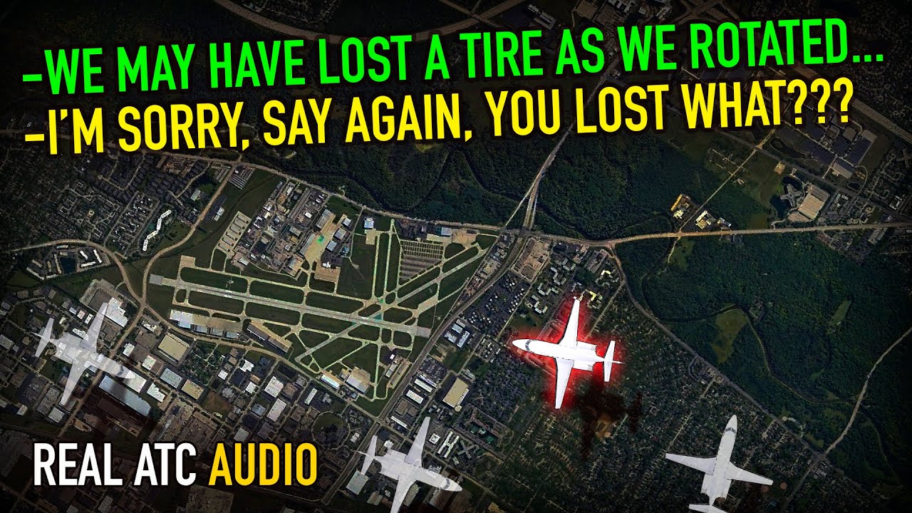 We may LOST TIRE As We Rotated. Cessna Citation 560. REAL ATC