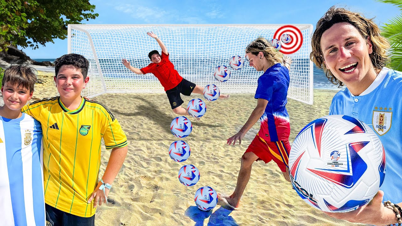 DESAF&Iacute;O DE PENALES LOCOS EN LA PLAYA! RETOS COPA AM&Eacute;RICA