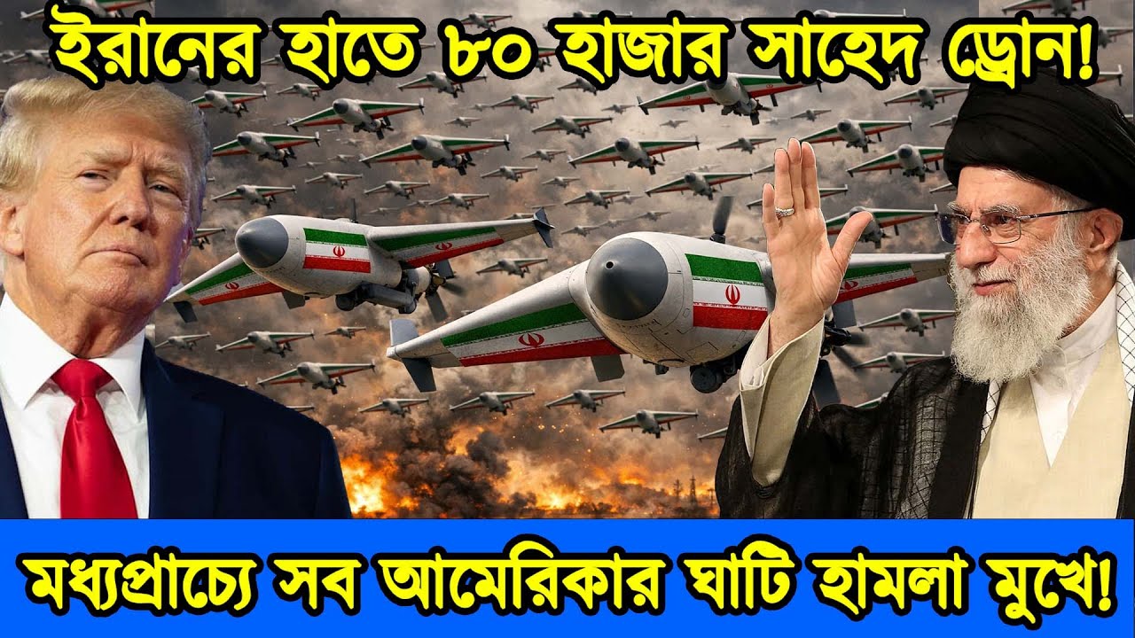 ইরানের হাতে ৮০ হাজার সাহেদ ড্রোন রেডি | আমেরিকার সব সামরিকঘাটি হামলা মুখে | টেক দুনিয়া
