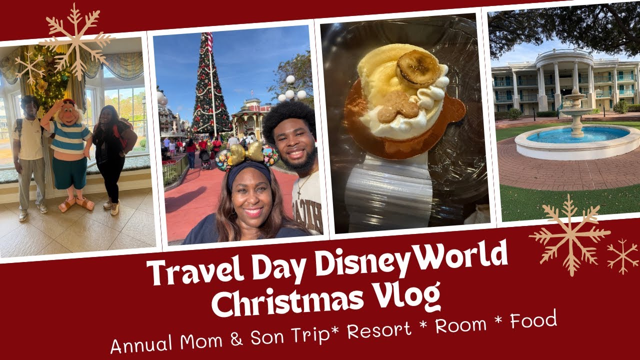 2025 MOM & SON🎄DISNEY WORLD HOLIDAY TRAVEL DAY VLOG ✈️l Port Orleans-Riverside Resort Tour + Food 😋