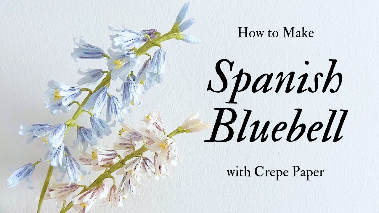 HOW TO MAKE SPANISH BLUEBELL with Crepe Paper | Easy step by step paper flower making tutorial