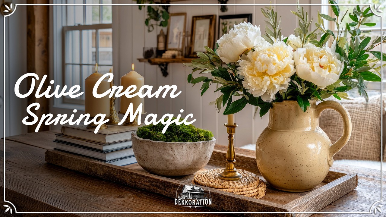 ✨ Olive Green & Cream Spring Decor | Romantic Shabby Chic Farmhouse Charm