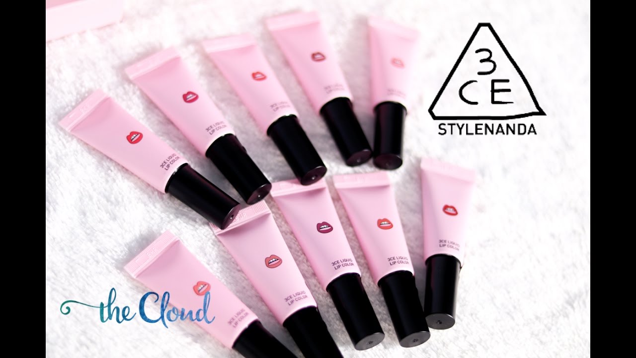 3CE LIQUID LIP COLOUR SWATCH & REVIEW| Full 10 màu son kem lì 3CE