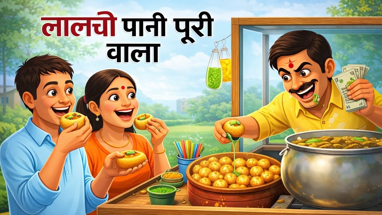 लालची पानी पूरी वाला | LALCHI PAANI PURI WALA | Hindi  CARTOON KAHANI | HINDI KAHANI | MORAL STORY 