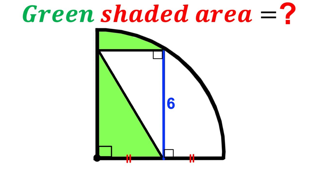 Can you find area of the Green shaded region? | (Quarter circle) | #math #maths | #geometry