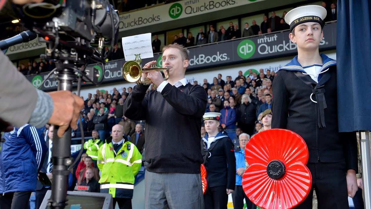 The Last Post is played at The Hawthorns during a minute's silence on Remembrance Sunday