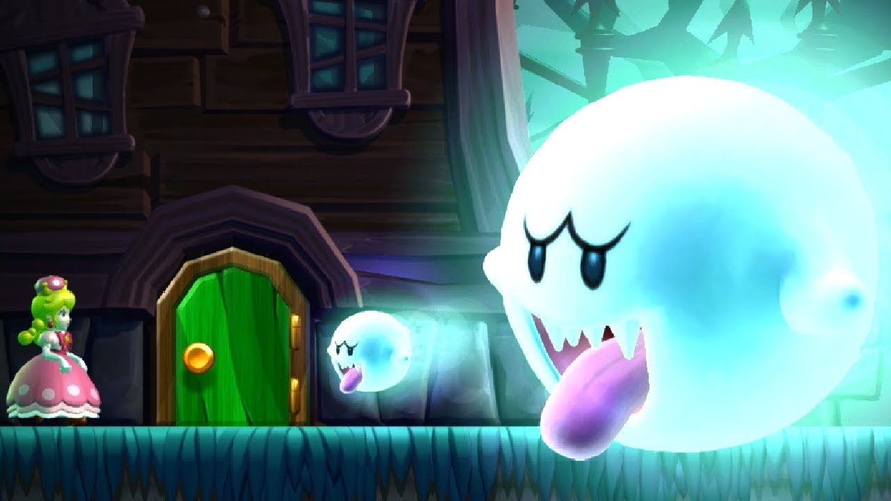 New Super Mario Bros U Deluxe - All Ghost Houses with Peachette