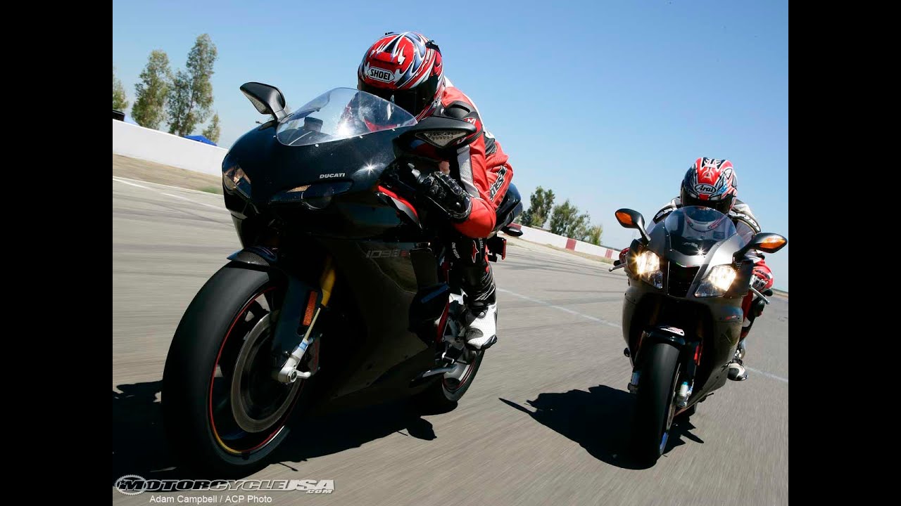 2007 Ducati 1098S vs. Aprilia RSV1000R Dyno / Drag Test - MotoUSA