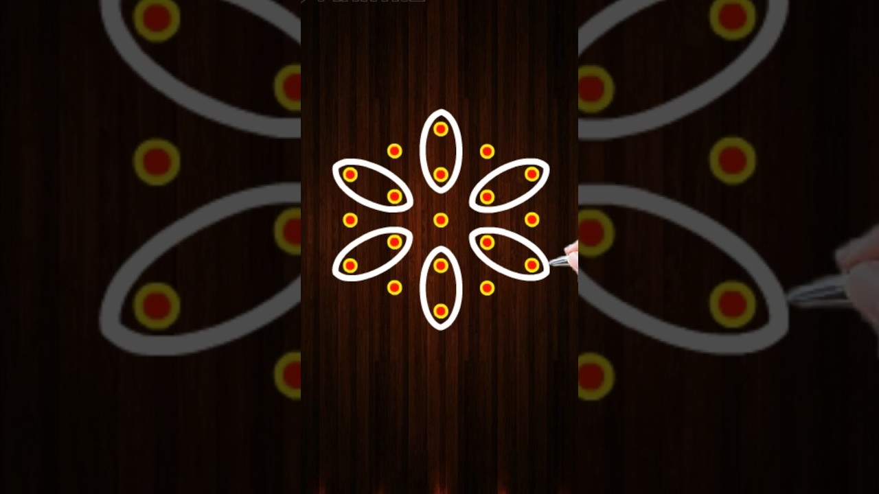 Beginners easy kolam @Nandhurangolis #dailyrangoli #easyrangoli #rangoli #muggulu #shorts #kolam