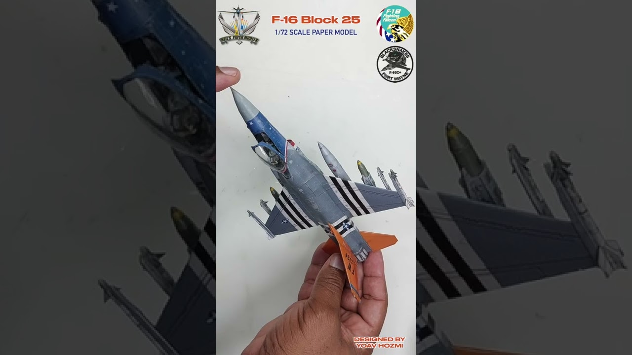 F-16 Falcon  cardmodel. 1/72 scale papermodel. details