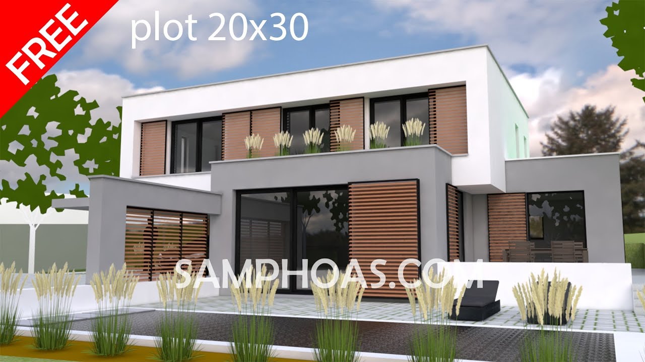 Sketchup Model Exterior House design Idea 3d house plan 20x30m