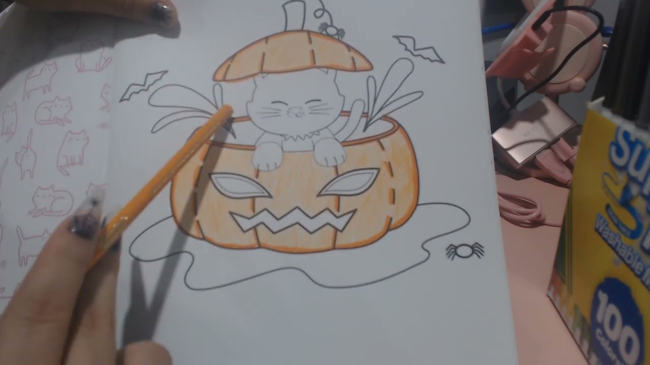 ASMR coloring | pencil and marker sounds| some talking