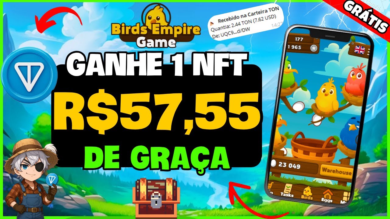 🔥 GANHE 1 NFT de GRA&Ccedil;A - JOGO NFT GR&Aacute;TIS MOBILE ! Como GANHAR no BIRDS EMPIRE