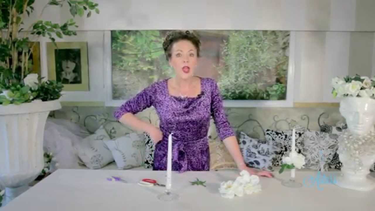 Table Decoration Tip: Candles with Artificial Flowers