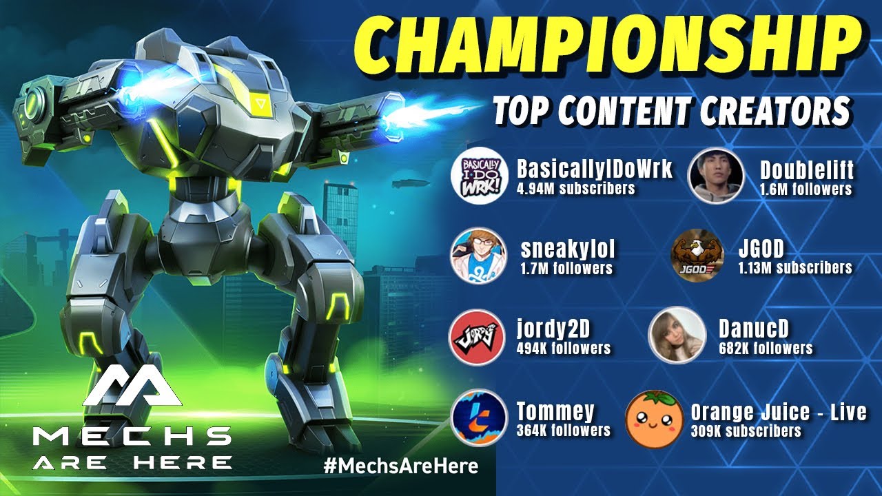Famous Content Creators for the #MechsAreHere Championship Teams Revealed! | Mech Arena #shorts