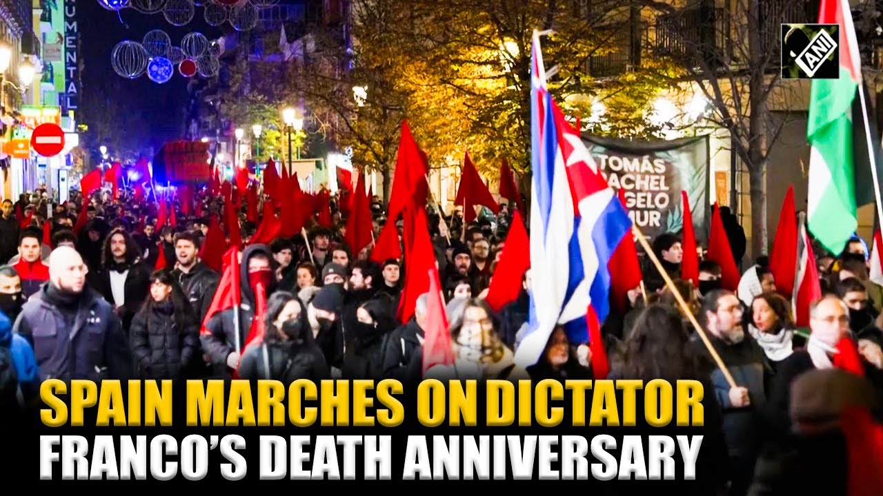 Madrid erupted in anti- fascist protests sparked dictator Francisco Franco&rsquo;s 50th death anniversary
