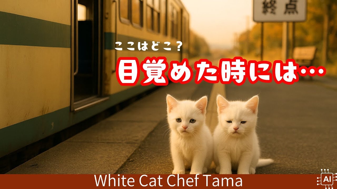 【AI猫 料理】電車で寝過ごし終点へ…迷子の子猫の運命は？