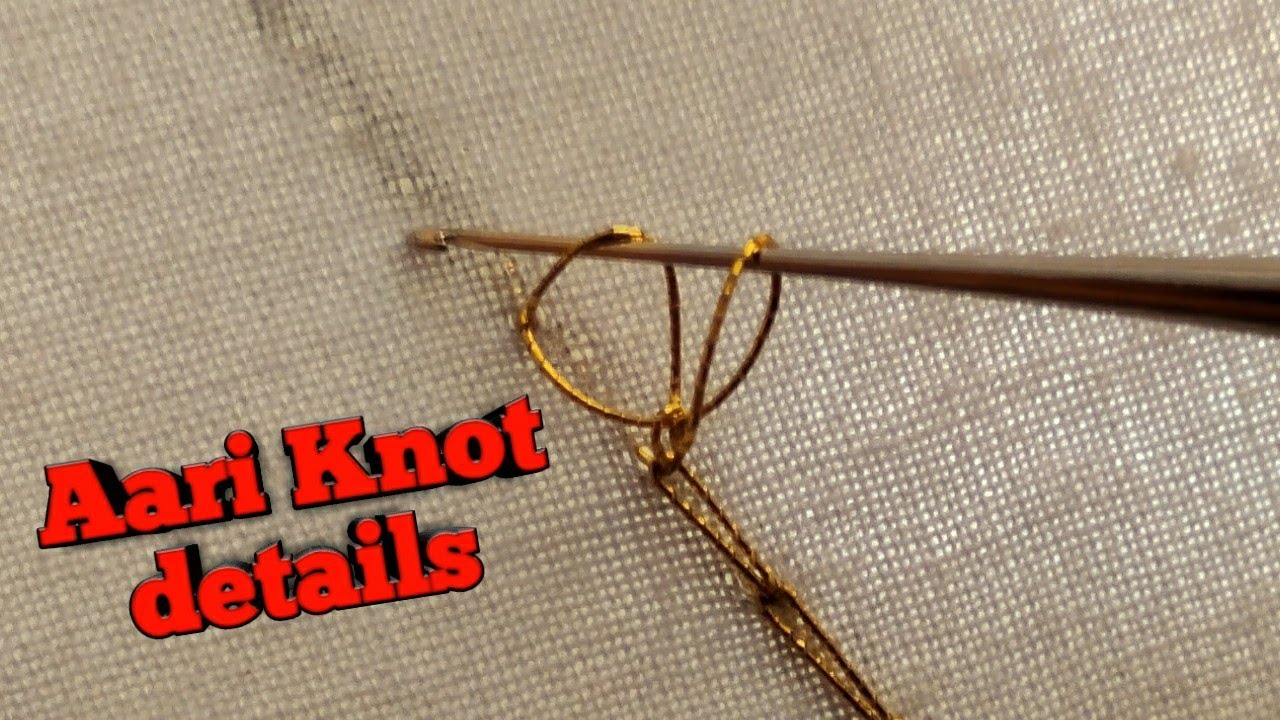 How to End Chain stitch in Aari work in HINDI/END KNOT/चेन stitch मे knot बनानेका आसान तरिका |