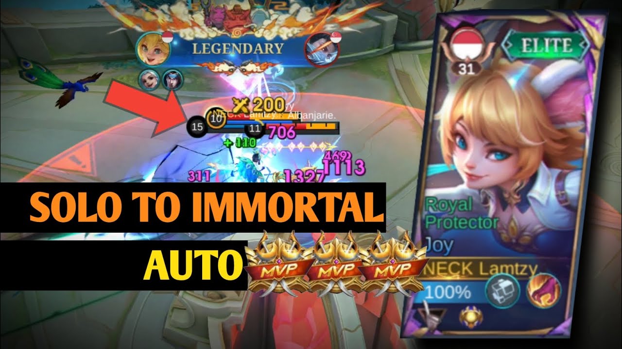 JOY SOLO RANK IMMORTAL! Broken Damage Auto MVP ⚡🔥
