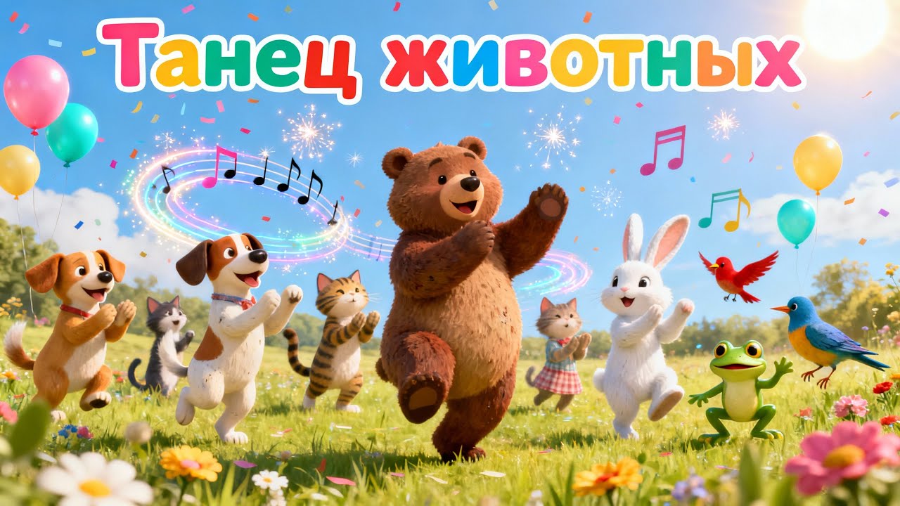 🐘🐸 Танец животных 🐬🦁 | Весёлая танцевальная песня для детей | Пусть бегут