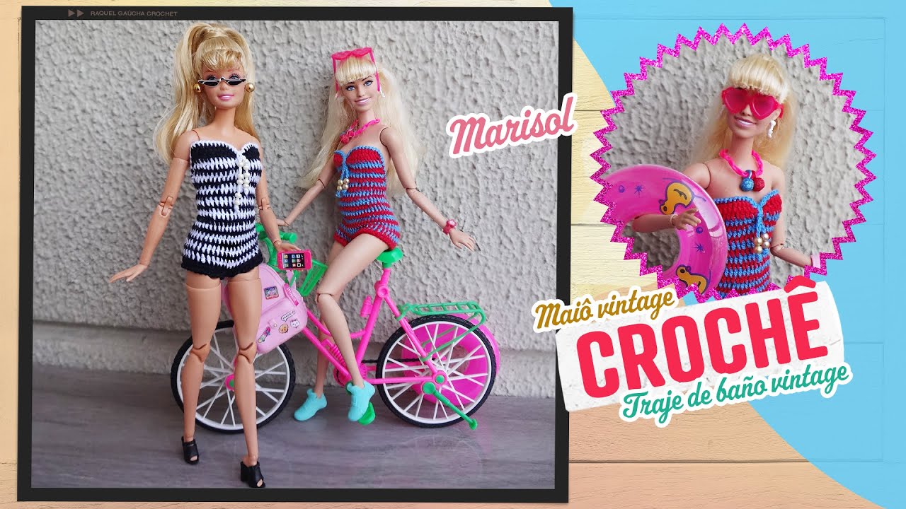 Maiô vintage de crochê para Barbie ☀️ Marisol