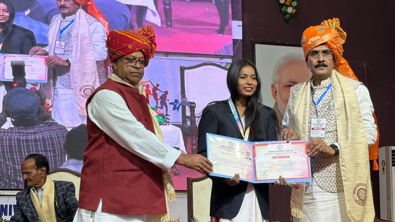Ranchi University Sports & Cultural AWARD CEREMONY 🏅♥️! Anna Tirkey # vlog #jharkhnad #football